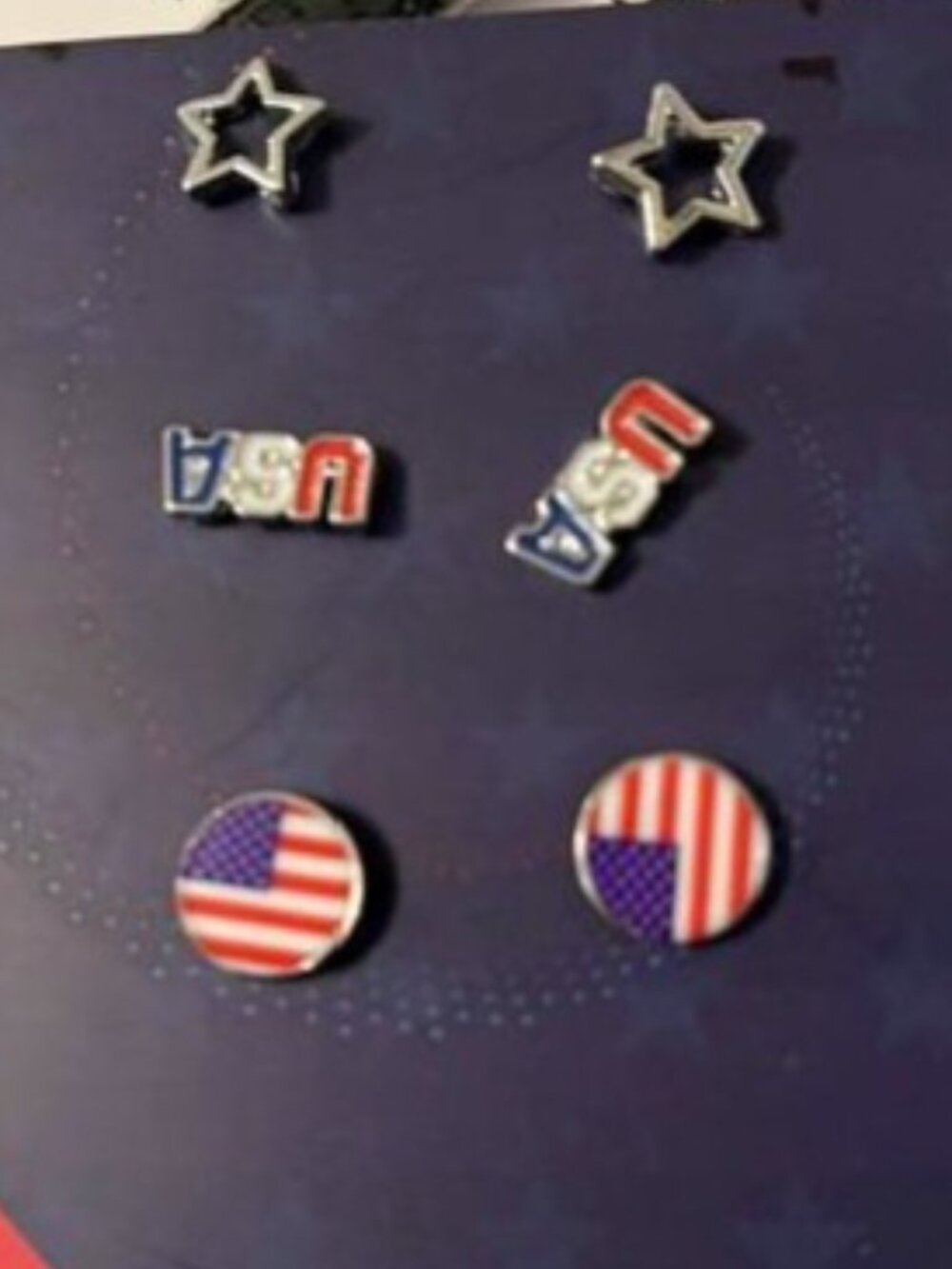 3 Sets of Patriotic Stud Earrings - NEW